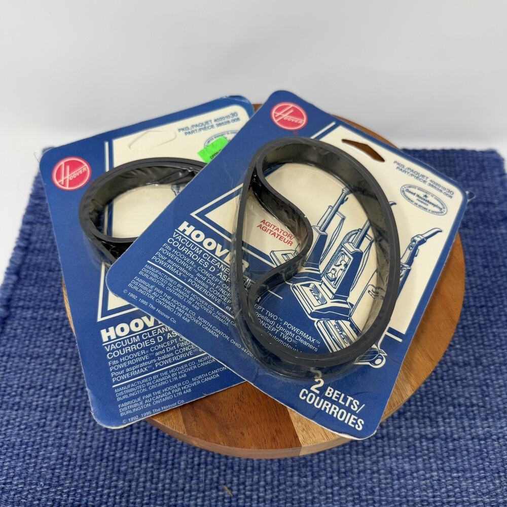 New Hoover Upright Vacuum Belts - 4 Belts - Package 40201030 - Part 38528008